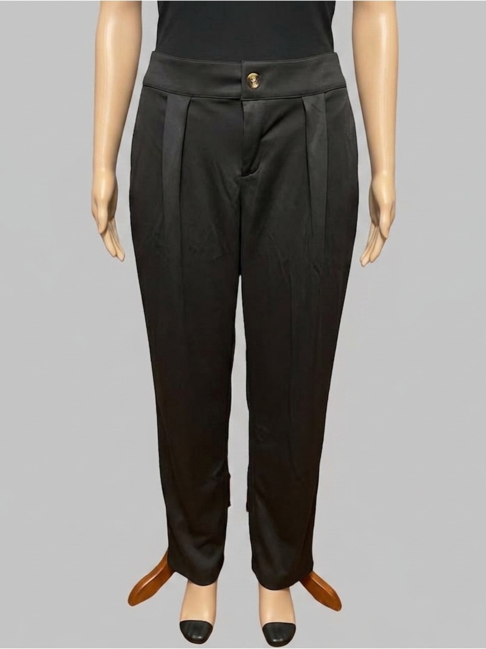 Classic Black Long Sleeve Top and Pants Set